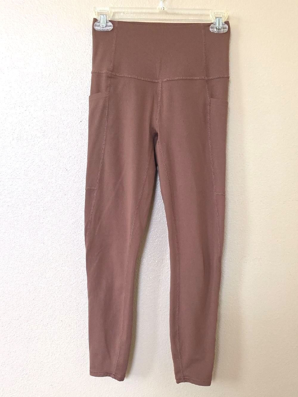 Varley Chocolate Brown Let's Move 25" High Rise Pocket Leggings - Size Small